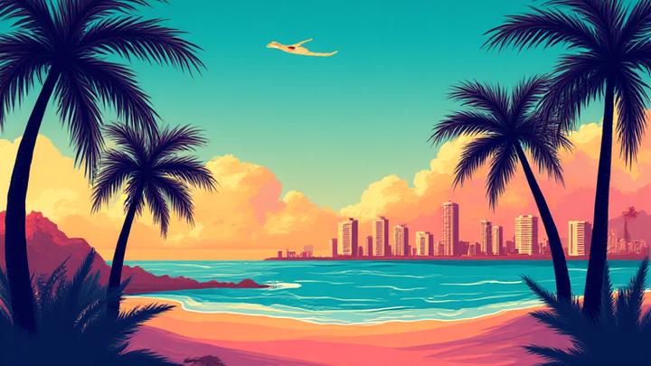 Example ad creative for South Beach with a vibrant, fun, and tourist-friendly appeal